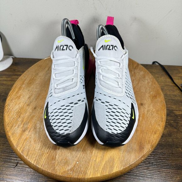 Nike Air Max 270 White Black Volt Laser Fuchsia 943345-102 Shoe Women's Size 7.5 - Picture 4 of 9